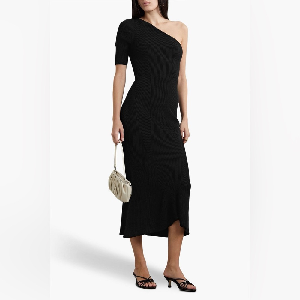 Veronica Beard Montrose Rib-knit Midi-dress Black